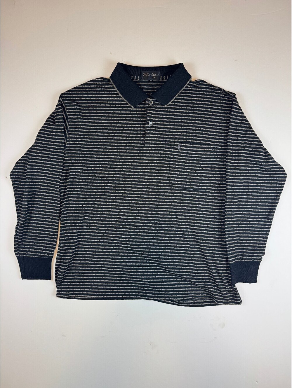 Yves Saint Laurent Bamboo Pattern Longsleeve Polo